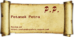 Petanek Petra névjegykártya